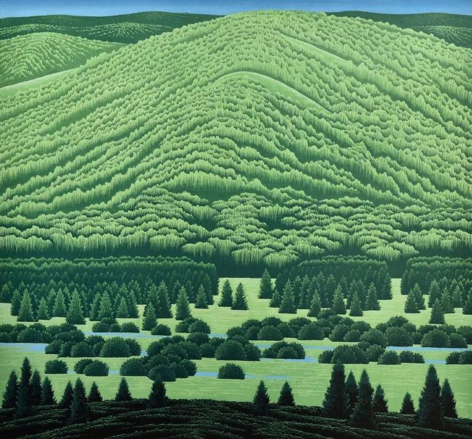 《层林叠翠》木版油套 70x74cm 2009年